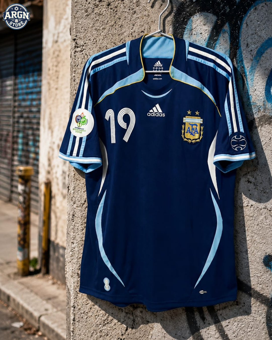 Camiseta Argentina Retro Mundial 06 Azul