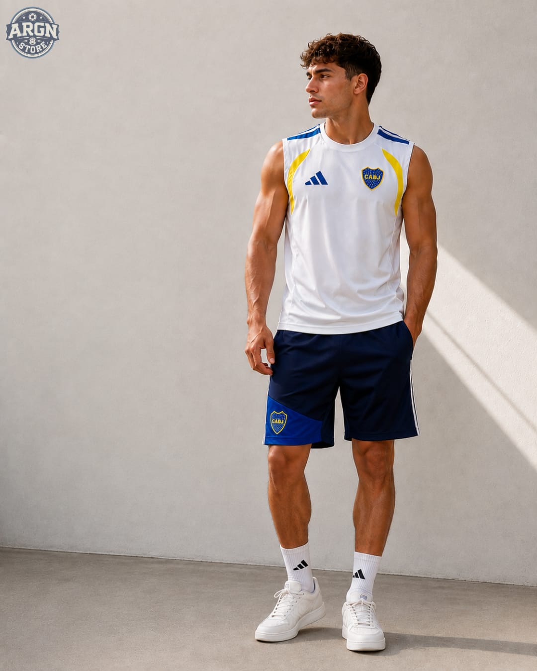 Equipacion Entrenamiento Tirantes Boca Juniors Blanco