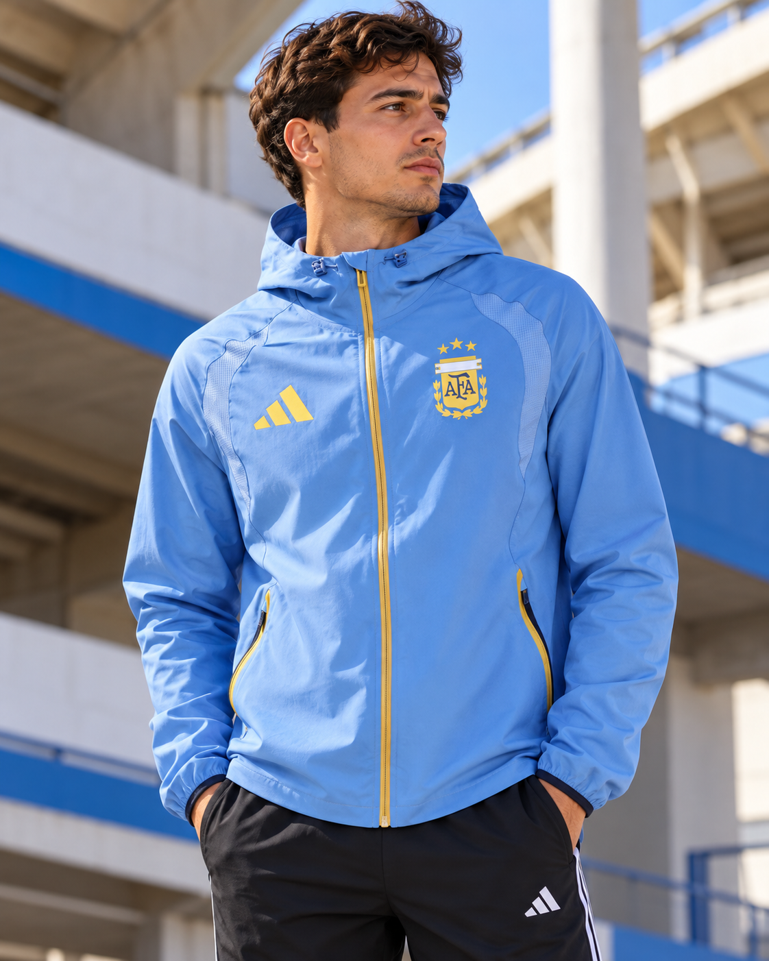 Chaqueta Cortavientos Argentina Tiro Travel Hombre 2026